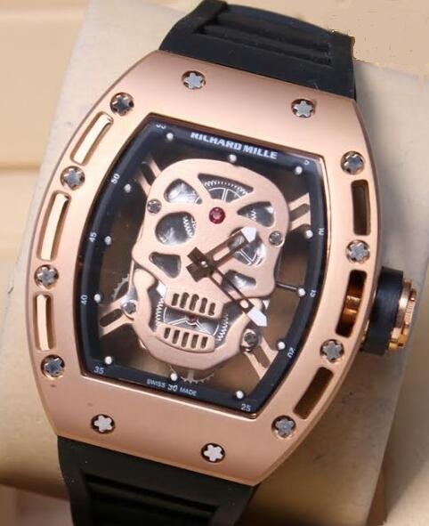 Replica Richard Mille RM052 SKULL All Rose Gold Watch